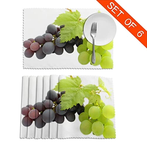 Set de table Raisin blanc en polyester 6 pièces 45.7x30.5 cm variant 2 