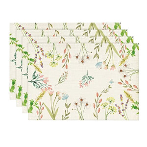 Set de table Pissenlit - Fleur - couleuré en polyester 4 pièces 30x45 cm