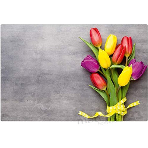 Set de table Tulipe - Fleur - en plastique 4 pièces 43.5x28.5 cm