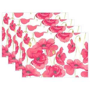 Set de table Pavot - Fleur - couleur 4 pièces 45x30 cm