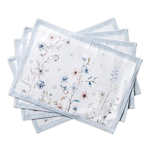 Set de table Fleur ice florals en coton 4 pièces 33x48 cm