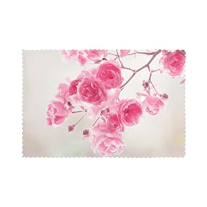 Set de table Rose - Fleur - en polyester 6 pièces 45.7x30.5 cm