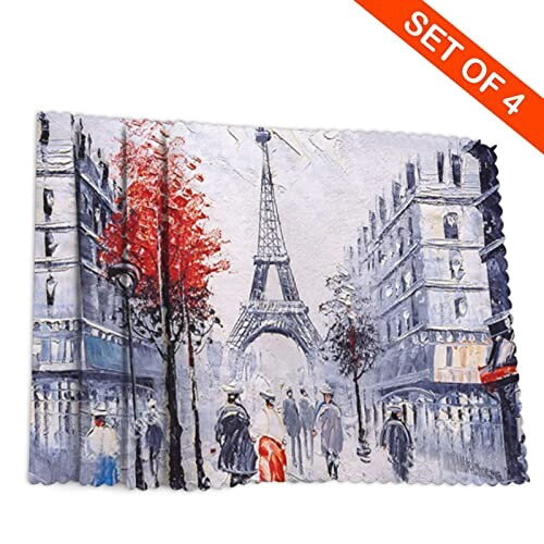 Set de table Ville blanc en polyester 4 pièces 45.7x30.5 cm variant 2 