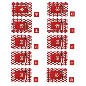 Set de table Noël rouge 10x30 cm