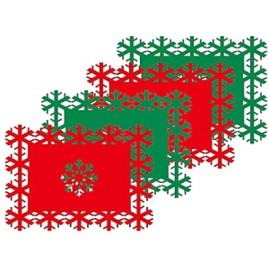 Set de table Noël rouge en feutre 2 pièces 35x25 cm