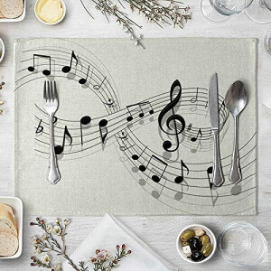 Set de table Note de musique style en coton 2 pièces 40x30 cm