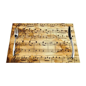 Set de table Note de musique noir en polyester 45.7x30.5 cm