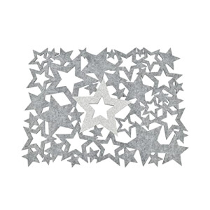 Set de table Étoile gris argenté en plastique 40x30 cm