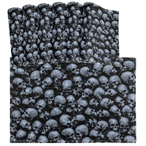 Set de table Tête de mort couleurés en polyester 6 pièces 45x30 cm