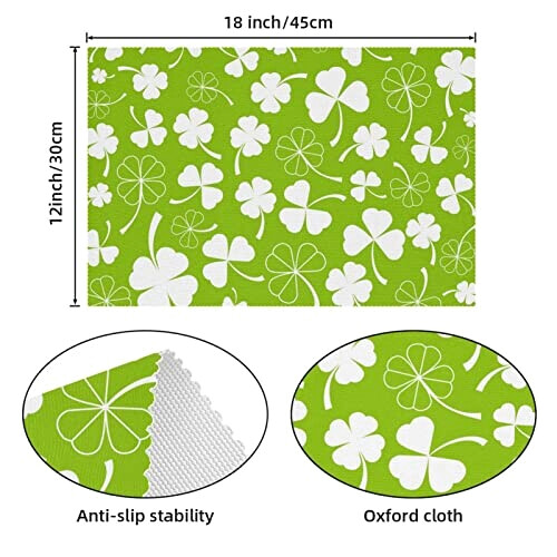 Set de table Trèfle vert variant 1 