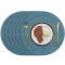 Set de table Rond lac bleu en coton 6 pièces 38 cm - miniature