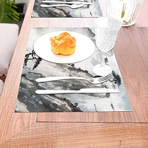 Set de table Chinois blanc en polyester 45.7x30.5 cm variant 3 