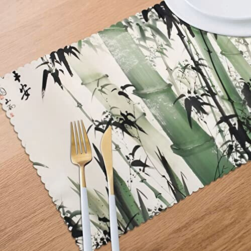 Set de table Chinois blanc en polyester 6 pièces 45.7x30.5 cm variant 6 