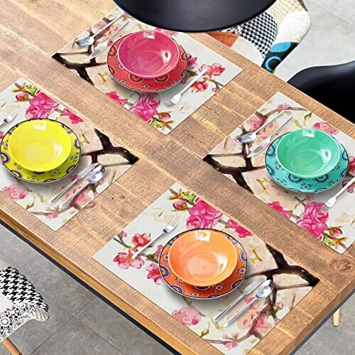 Set de table Chinois roses variant 5 