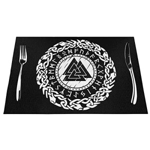 Set de table Viking noir en pvc 6 pièces 45x30 cm