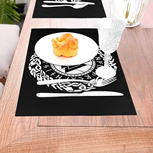 Set de table Viking noir en pvc 6 pièces 45x30 cm variant 3 