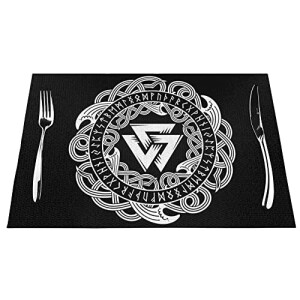 Set de table Viking noir en pvc 6 pièces 30x45 cm