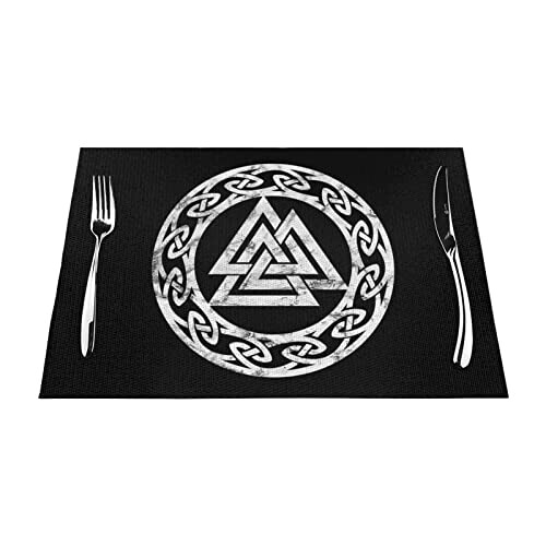 Set de table Viking noir en pvc 6 pièces 45.7x30.5 cm