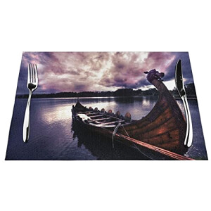 Set de table Viking blanc en polyester 1 pièces 45.7x30.5 cm