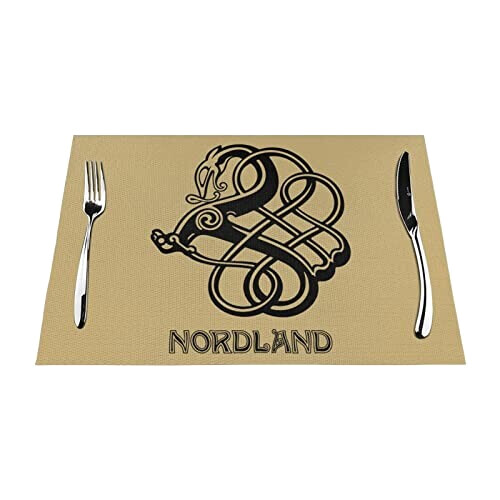 Set de table Viking noir en pvc 6 pièces 30x45 cm