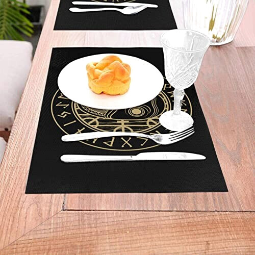 Set de table Viking noir en pvc 6 pièces 45.7x30.5 cm variant 3 