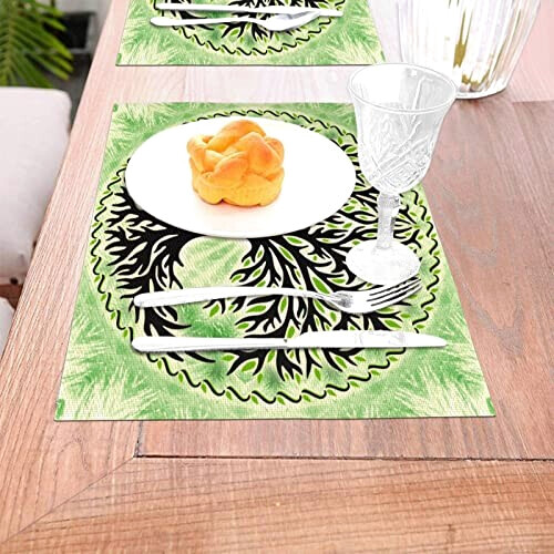 Set de table Viking noir en pvc 6 pièces 45.7x30.5 cm variant 3 