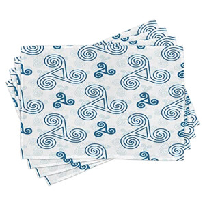 Set de table Celtique bleu blanc en polyester 30x45 cm