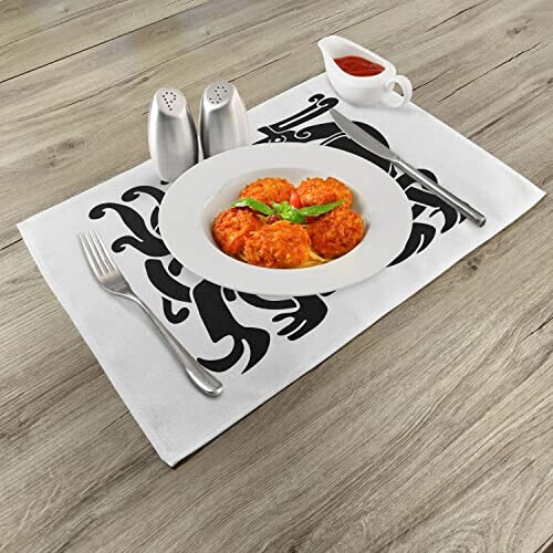 Set de table Celtique noir et blanc en polyester 30x45 cm variant 0 