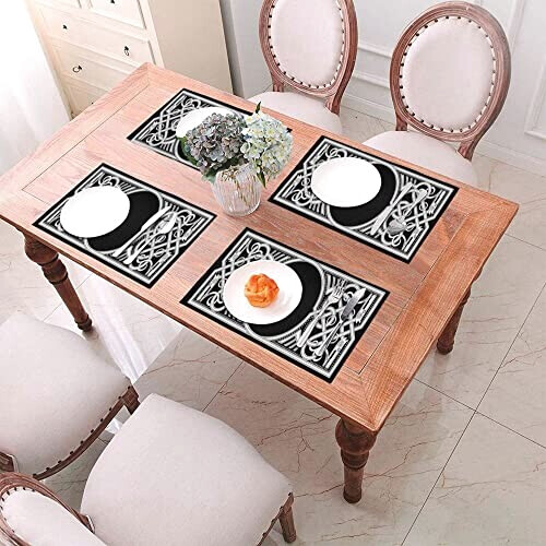 Set de table Celtique noir en pvc 6 pièces 45x30 cm variant 4 