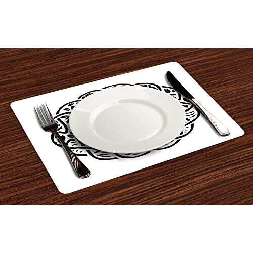 Set de table Celtique noir et blanc en polyester 30x45 cm variant 1 