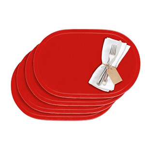 Set de table rouge en plastique 45.5x29 cm