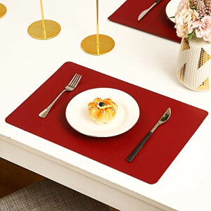 Set de table rouge foncé en pvc 8 pièces 45x30 cm
