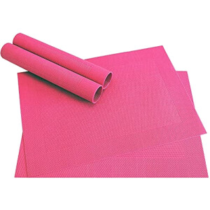 Set de table rose en plastique 4 pièces 46x33 cm