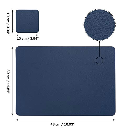 Set de table bleu gris en plastique 6 pièces 30x43 cm variant 5 