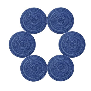 Set de table bleu en pvc 6 pièces 35x35 cm