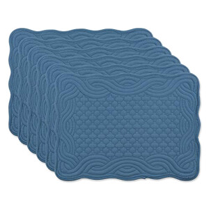 Set de table bleu en polyester 6 pièces 33x45.7 cm