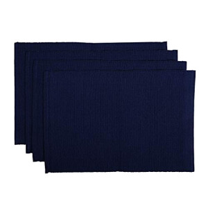 Set de table bleu marin en coton 4 pièces 49x33 cm