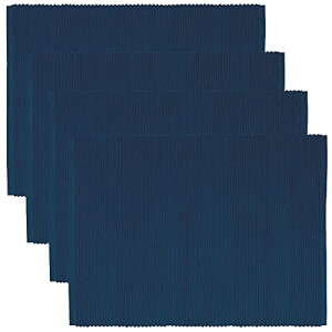 Set de table bleu nuit en coton 4 pièces 36x46 cm