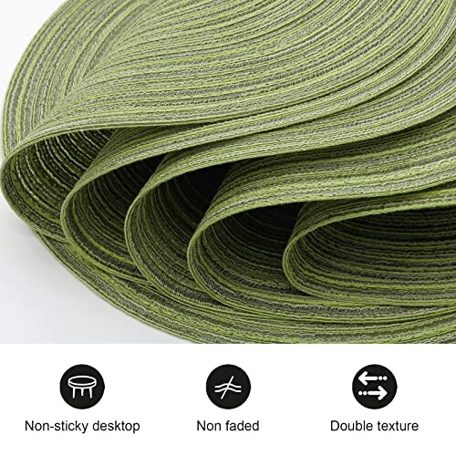 Set de table vert en polyester 6 pièces 38 cm variant 1 