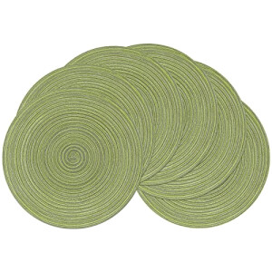 Set de table vert pois en coton 6 pièces 38x38 cm