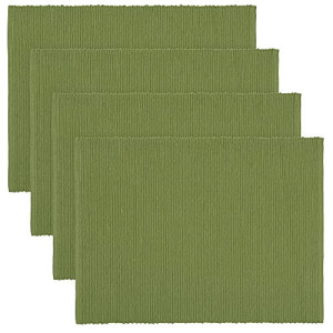 Set de table vert mousse en coton 4 pièces 36x46 cm