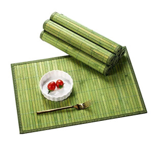 Set de table vert pm- en bambou 6 pièces 45x30 cm