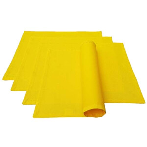 Set de table jaune en coton 4 pièces 46x36 cm