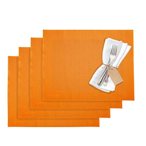 Set de table orange en plastique 42x32 cm