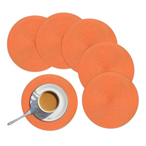 Set de table orange a- 6 pièces 34 cm