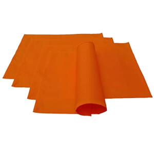 Set de table orange en coton 4 pièces 46x36 cm