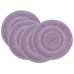 Set de table violet en coton 4 pièces 38 cm