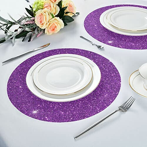 Set de table violet 6 pièces 39 cm variant 3 