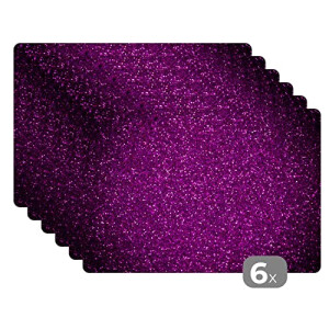 Set de table violet multicolore en vinyle 6 pièces 45x30 cm