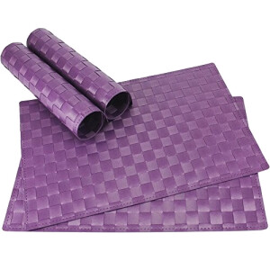 Set de table violet en plastique 45x30 cm